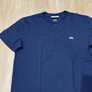 Blue Lacoste Henley T shirt